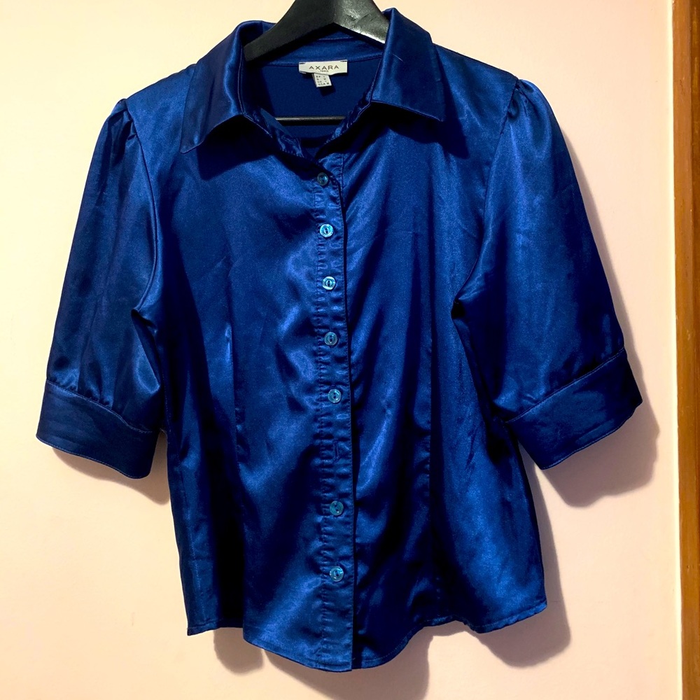 AXARA Paris Blue Silk Shirt